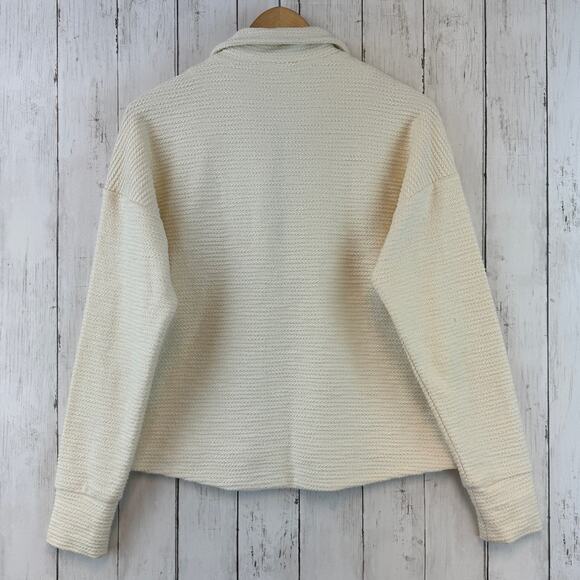 Sweaty Betty Cream Rest Up Half Zip Long Sleeve Textured Pullover Size 4 - Picture 7 of 14